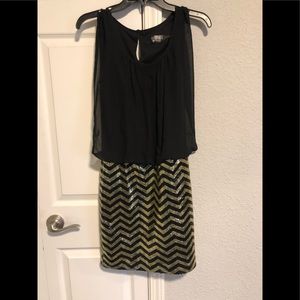 Guess gold and black sequin dress